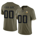 BIPIHUC Custom MN.Vikings Olive Salute To Service Limited Any Name & Numbers Stitched Jerseys