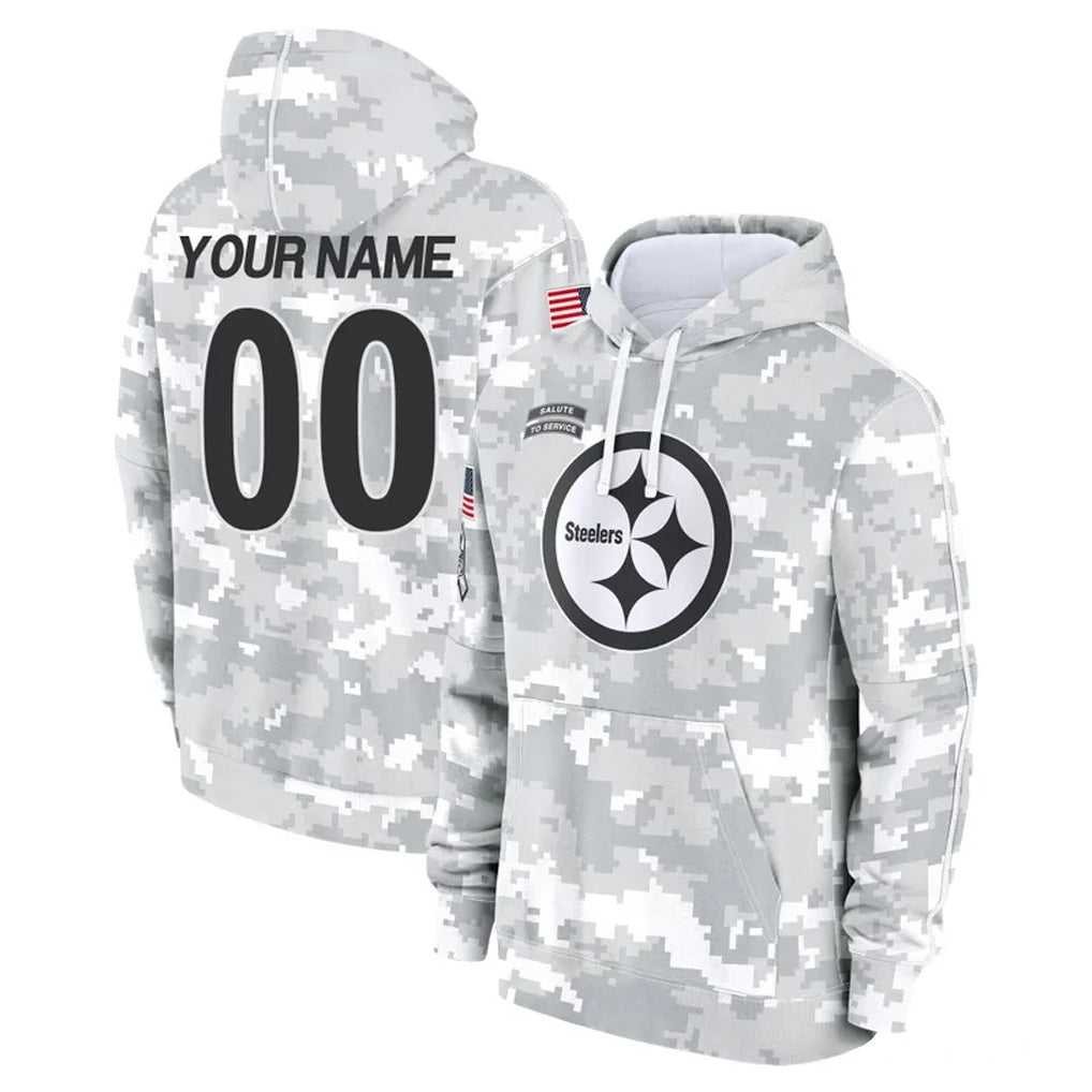 BIPIHUC Custom P.Steelers Arctic Camo Limited Salute to Service Pullover Hoodies Game Any Name & Numbers Stitched Jerseys