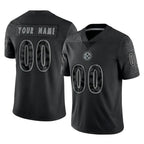 BIPIHUC Custom P.Steelers Black Reflective Limited Home Game Any Name & Numbers Stitched Jerseys