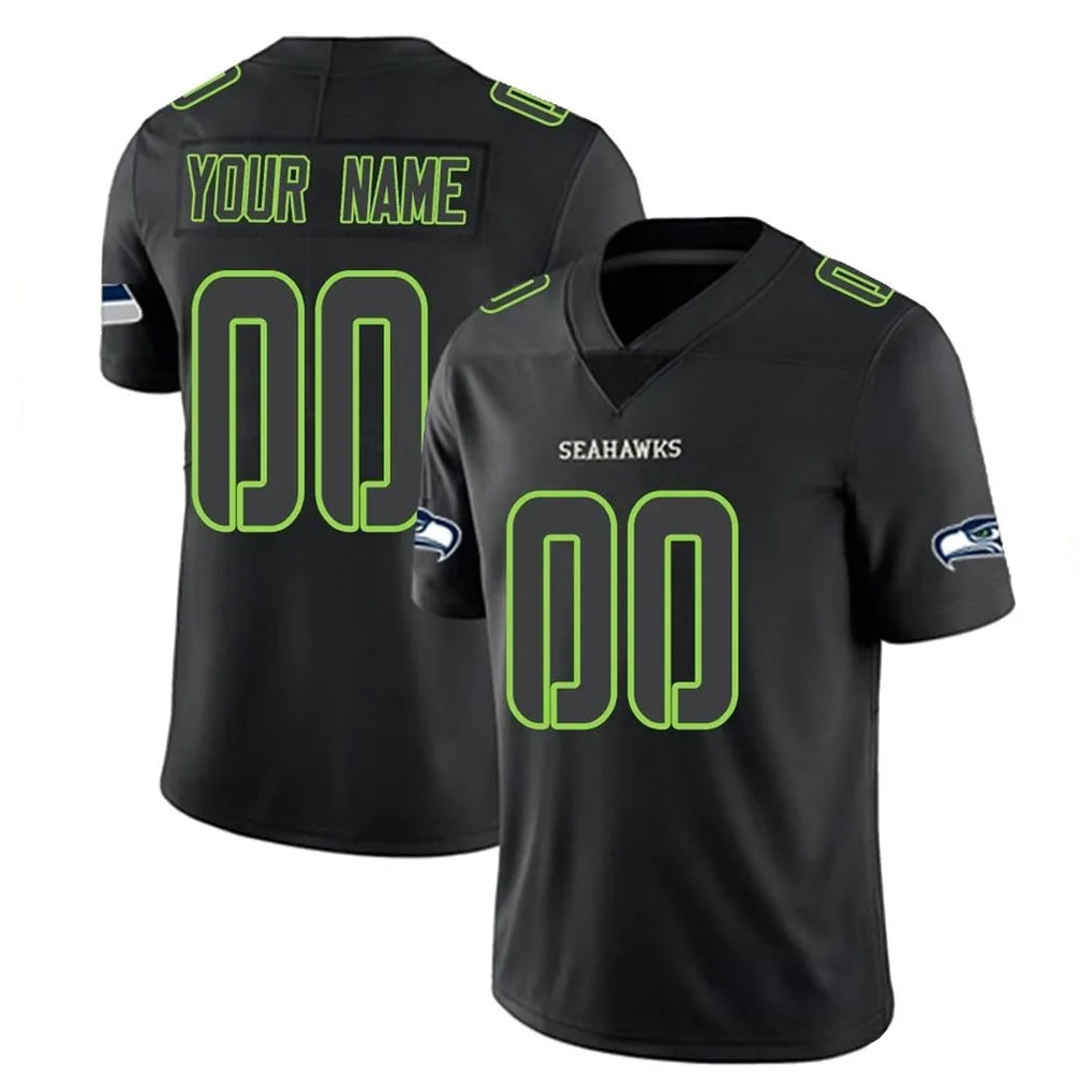 BIPIHUC Custom S.Seahawks Black Impact Limited Home Game Any Name & Numbers Stitched Jerseys