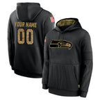 BIPIHUC Custom S.Seahawks Black Salute to Service Hoodies Limited Game Any Name & Numbers Stitched Jerseys
