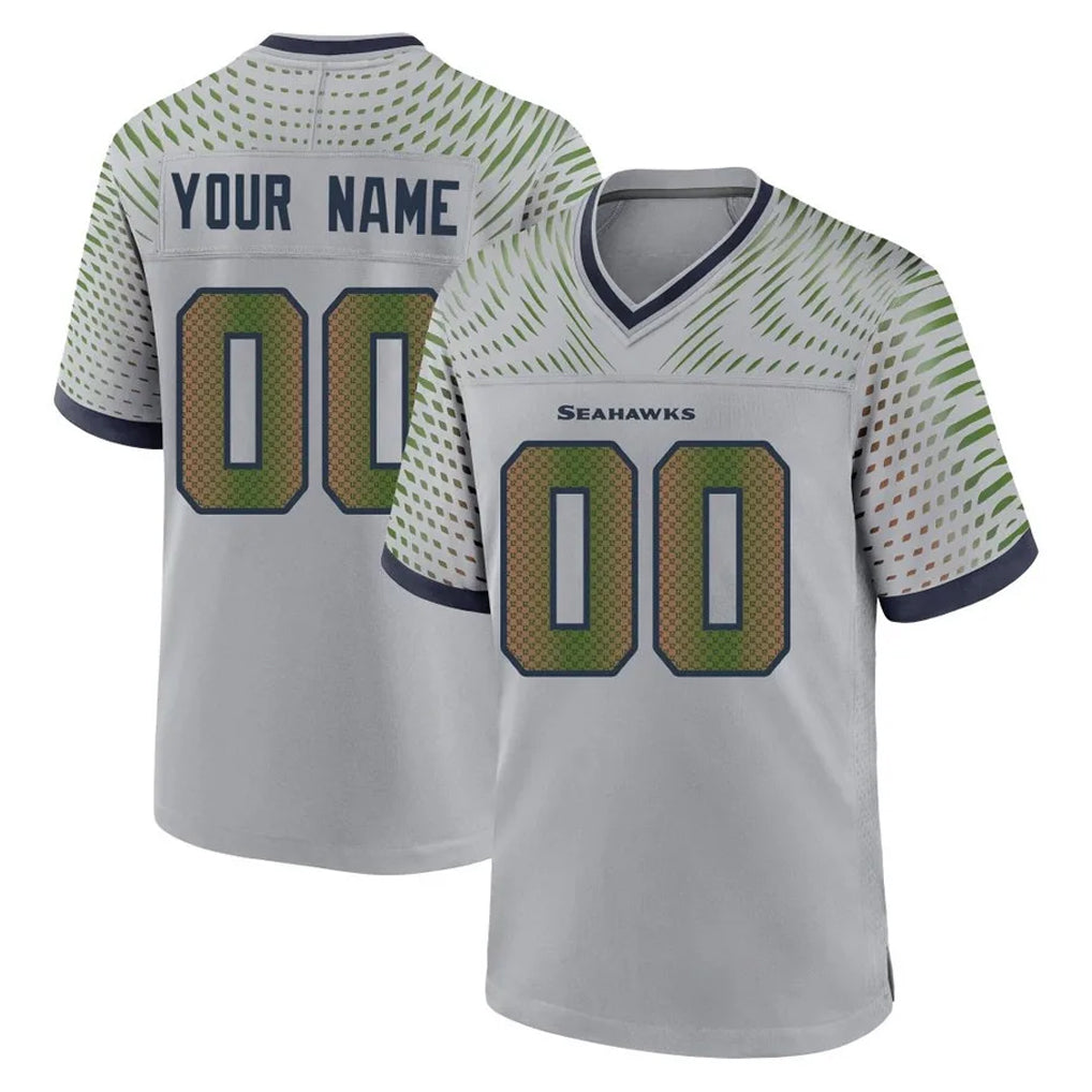BIPIHUC Custom S.Seahawks Grey 2025 Rivalries Collection Home Game Any Name & Numbers Stitched Jerseys