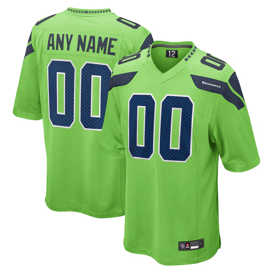 BIPIHUC Custom S.Seahawks Neon Green Alternate Game Stitched Jerseys