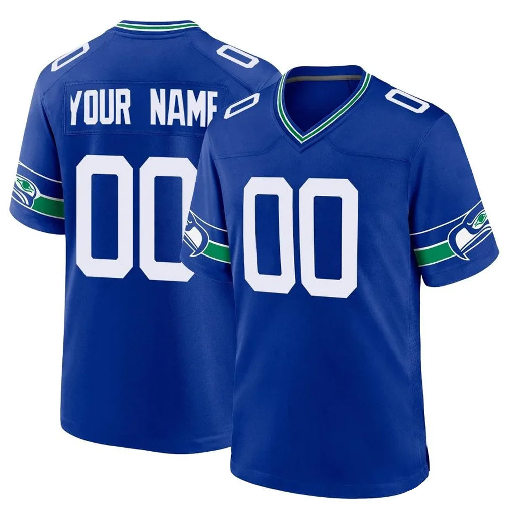 BIPIHUC Custom S.Seahawks Royal Throwback Home Game Any Name & Numbers Stitched Jerseys