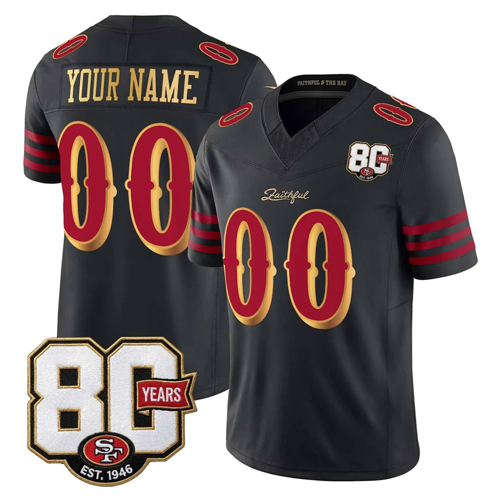 BIPIHUC Custom SF.49ers Black Limited 80th Rivalries Collection Home Game Any Name & Numbers Stitched Jerseys
