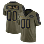 BIPIHUC Custom SF.49ers Olive Salute To Service Limited Game Any Name & Numbers Stitched Jerseys