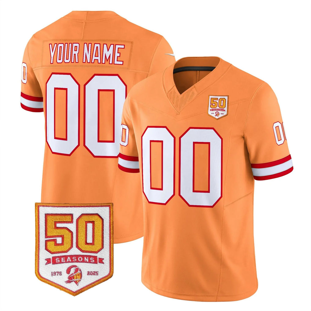 BIPIHUC Custom TB.Buccaneers 76' Orange 50th Season Vapor Limited Home Game Any Name & Numbers Stitched Jerseys