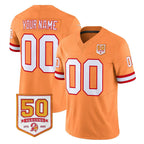 BIPIHUC Custom TB.Buccaneers 76' Orange 50th Season Vapor Limited Home Game Any Name & Numbers Stitched Jerseys