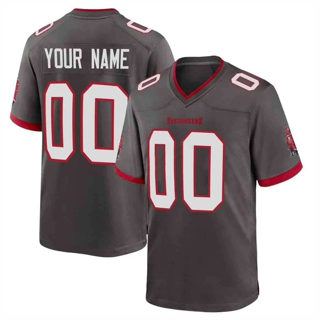 BIPIHUC Custom TB.Buccaneers Pewter Alternate Home Game Any Name & Numbers Stitched Jerseys