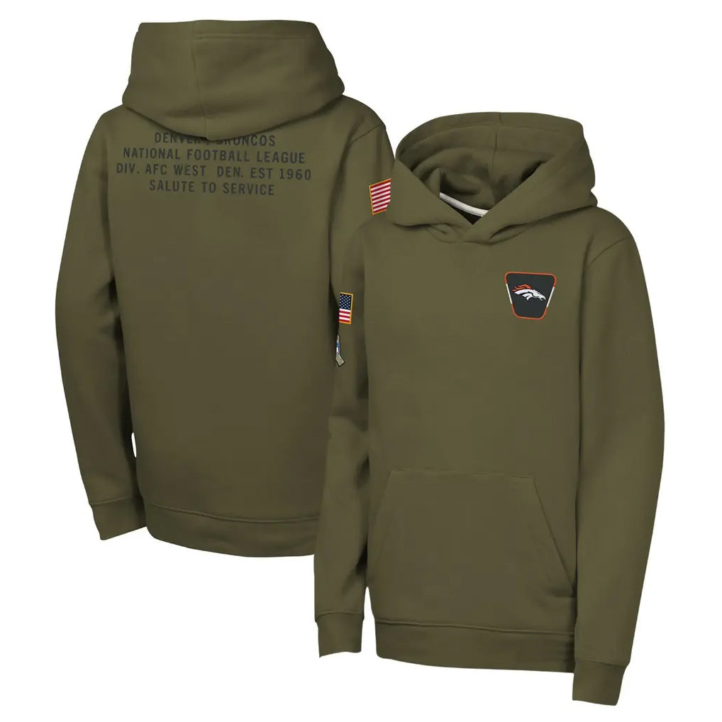 BIPIHUC D.Broncos Olive Salute to Service Pullover Hoodies Blank Player Stitched Jerseys