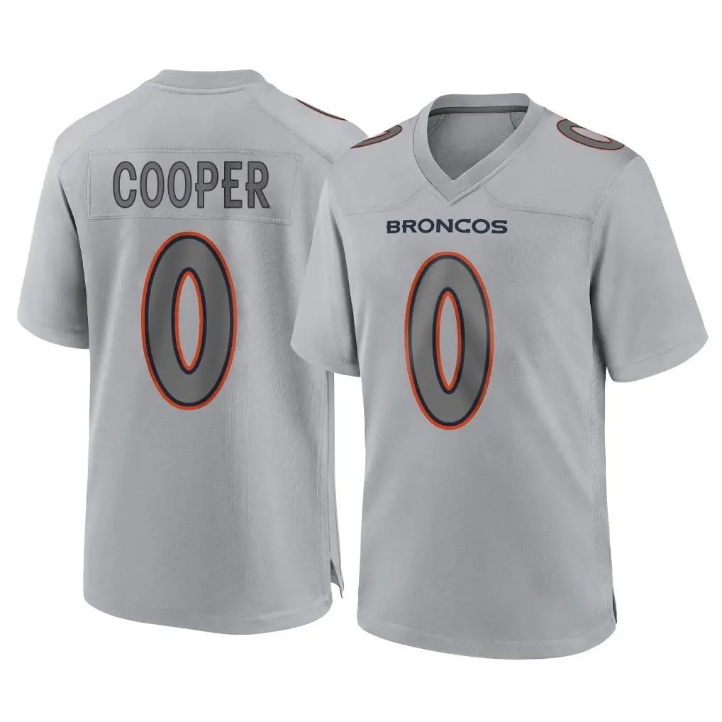 BIPIHUC D.Broncos #0 Jonathon Cooper Player Gray Atmosphere Fashion Limited Game Stitched Jerseys