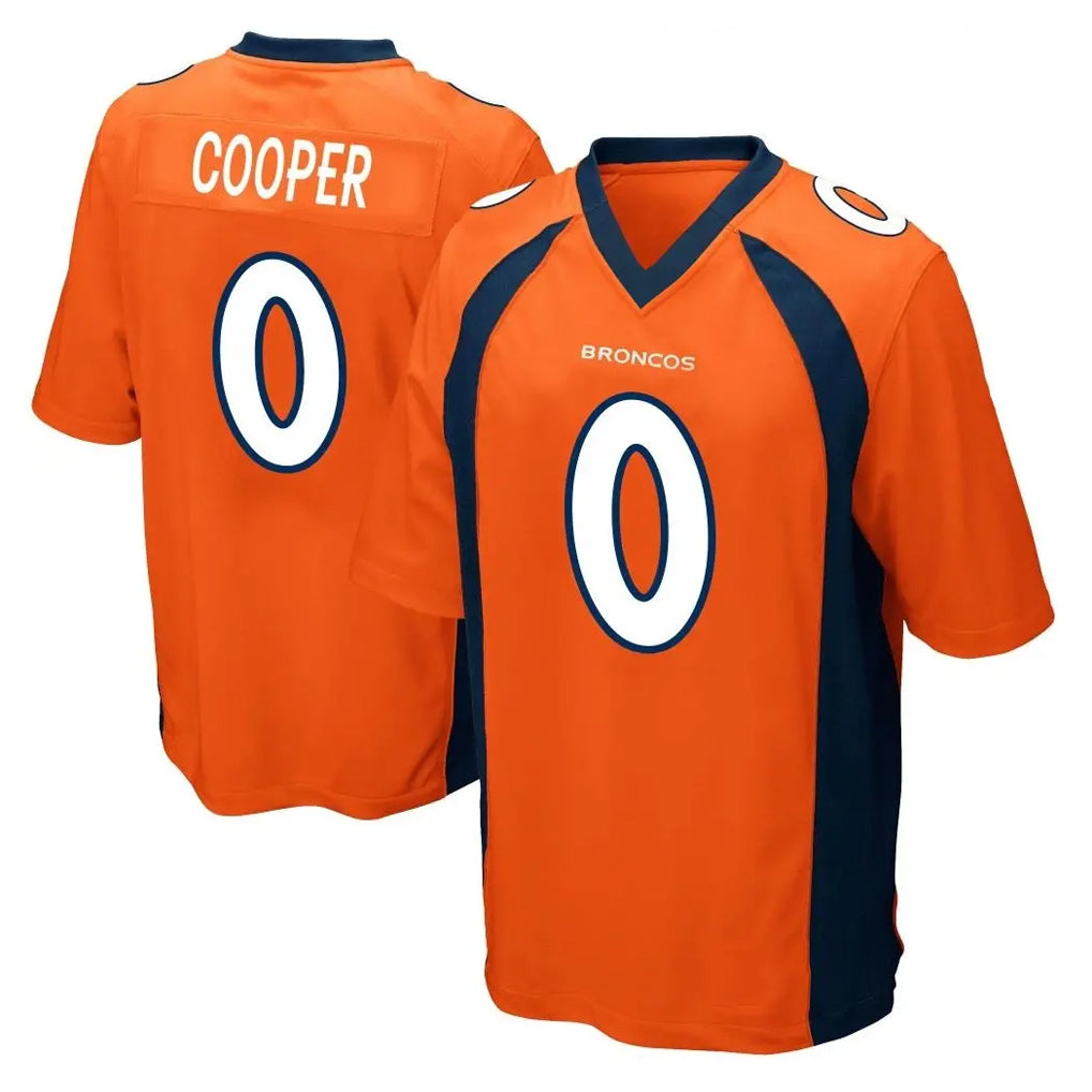 BIPIHUC D.Broncos #0 Jonathon Cooper Player Orange Color Home Game Stitched Jerseys