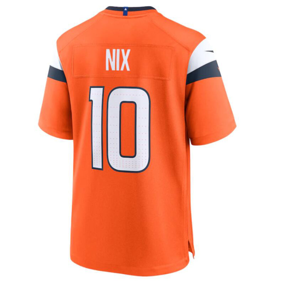 BIPIHUC D.Broncos #10 Bo Nix Orange 2024 Draft First Round Pick Player Game Jersey American Stitched Jersey