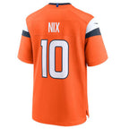 BIPIHUC D.Broncos #10 Bo Nix Orange 2024 Draft First Round Pick Player Game Jersey American Stitched Jersey