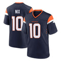 BIPIHUC D.Broncos #10 Bo Nix Player Navy Home Game Stitched Jerseys