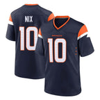 BIPIHUC D.Broncos #10 Bo Nix Player Navy Home Game Stitched Jerseys