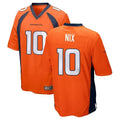 BIPIHUC D.Broncos #10 Bo Nix Player Orange Game Stitched Jerseys