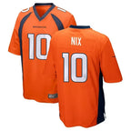 BIPIHUC D.Broncos #10 Bo Nix Player Orange Game Stitched Jerseys