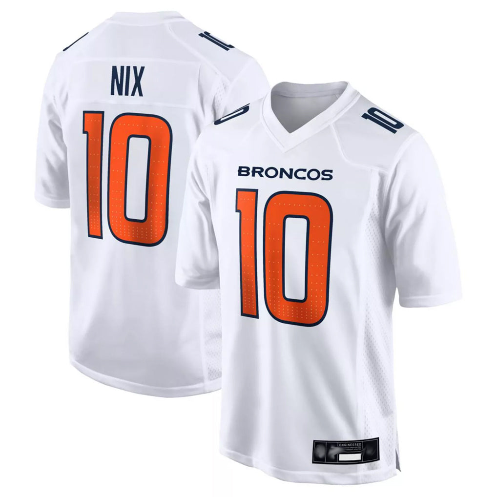 BIPIHUC D.Broncos #10 Bo Nix Player White Fashion Limited Game Stitched Jerseys