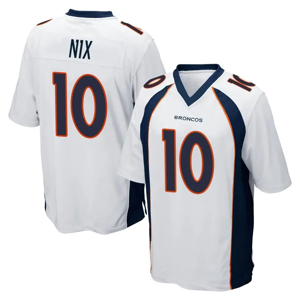 BIPIHUC D.Broncos #10 Bo Nix Player White Game Stitched Jerseys