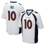 BIPIHUC D.Broncos #10 Bo Nix Player White Game Stitched Jerseys