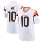 BIPIHUC D.Broncos #10 Bo Nix Player White Home Game Stitched Jerseys