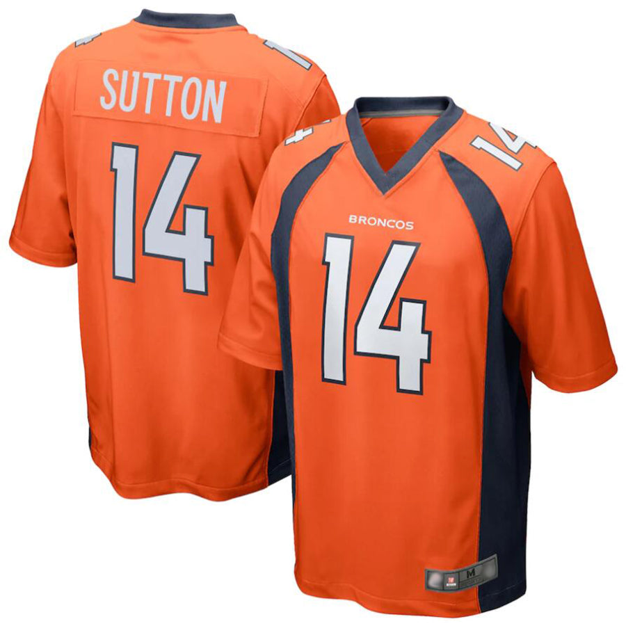 BIPIHUC D.Broncos #14 Courtland Sutton Orange Replica Game Stitched Jerseys