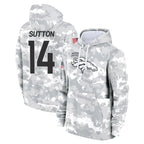 BIPIHUC D.Broncos #14 Courtland Sutton Player Arctic Camo Salute to Service Hoodies Limited Game Stitched Jerseys