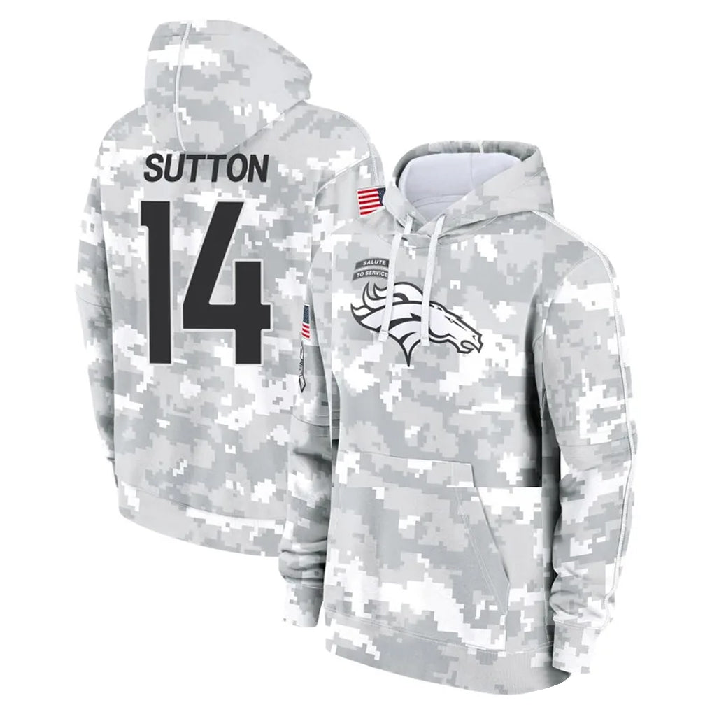 BIPIHUC D.Broncos #14 Courtland Sutton Player Arctic Camo Salute to Service Hoodies Limited Game Stitched Jerseys