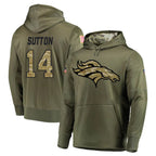BIPIHUC D.Broncos #14 Courtland Sutton Player Olive Salute to Service Pullover Hoodies Home Game Stitched Jerseys