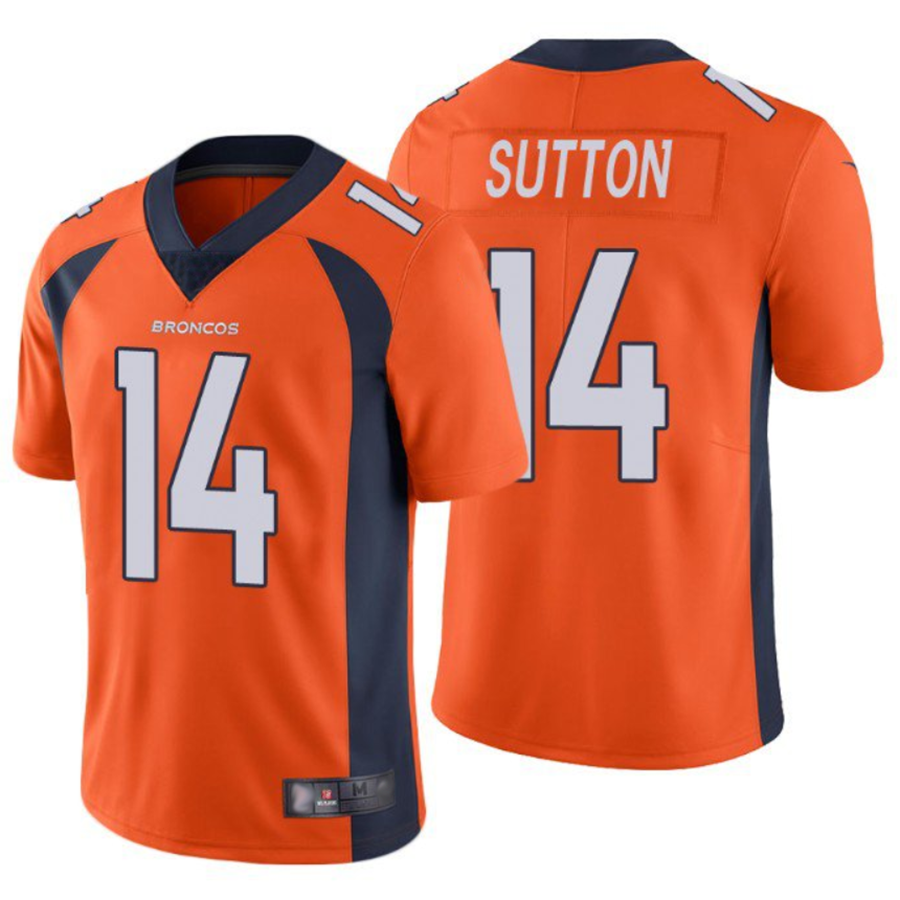 BIPIHUC D.Broncos #14 Courtland Sutton Player Orange Limited Stitched Jerseys