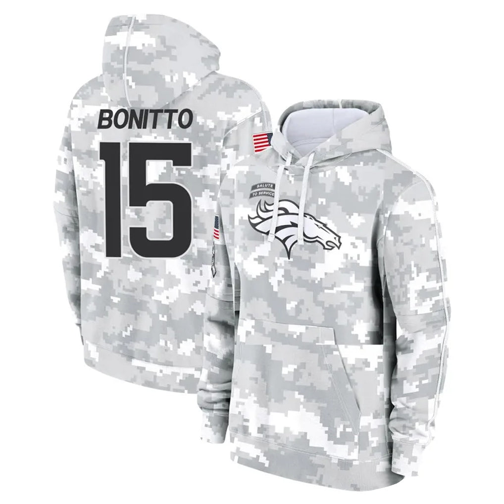 BIPIHUC D.Broncos #15 Nik Bonitto Player Arctic Camo Salute to Service Hoodies Limited Game Stitched Jerseys