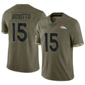 BIPIHUC D.Broncos #15 Nik Bonitto Player Limited Salute To Service Olive Stitched Jerseys