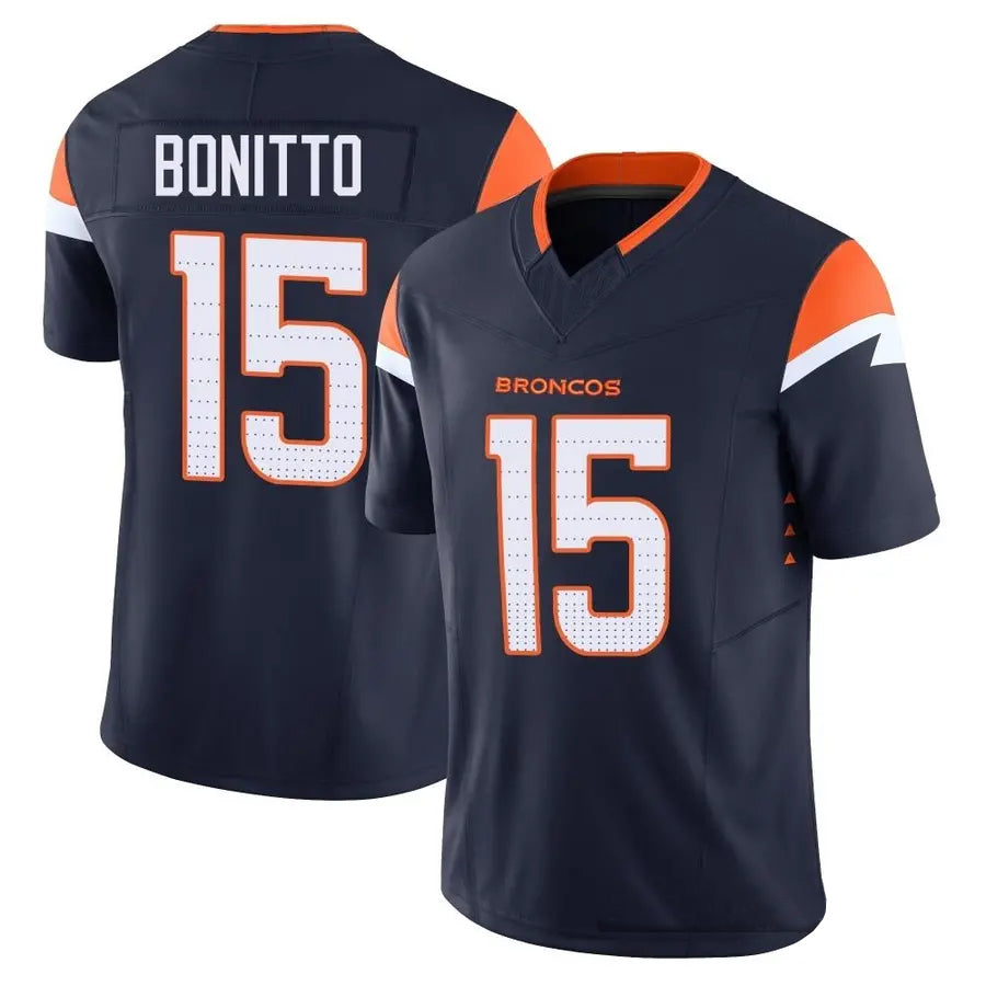BIPIHUC D.Broncos #15 Nik Bonitto Player Navy Vapor F.U.S.E. Limited Stitched Jerseys