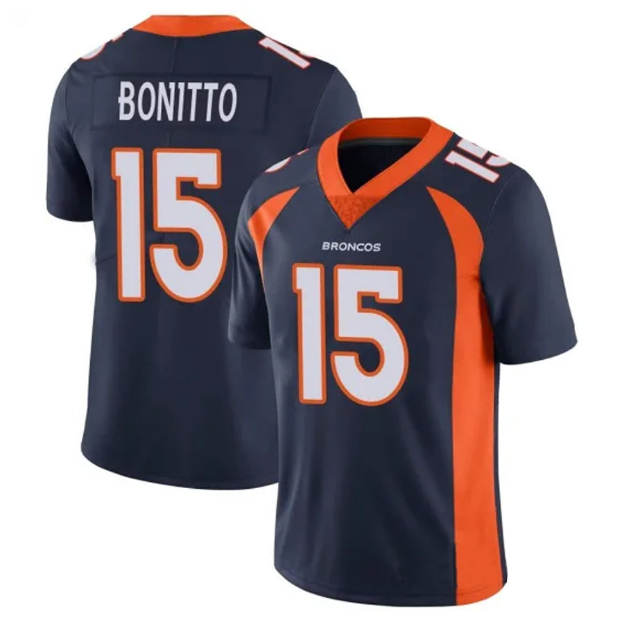 BIPIHUC D.Broncos #15 Nik Bonitto Player Navy Vapor Limited Stitched Jerseys