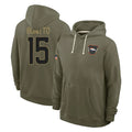 BIPIHUC D.Broncos #15 Nik Bonitto Player Olive Salute to Service Pullover Hoodies Limited Stitched Jerseys