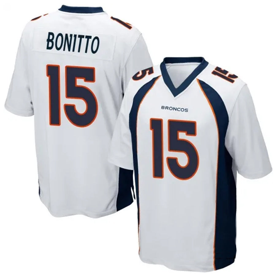 BIPIHUC D.Broncos #15 Nik Bonitto Player White Game Stitched Jerseys
