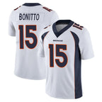 BIPIHUC D.Broncos #15 Nik Bonitto Player White Vapor Untouchable Limited Home Game Stitched Jerseys
