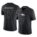 BIPIHUC D.Broncos #17 Jaylen Waddle Player Black Reflective Limited Stitched Jerseys