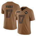 BIPIHUC D.Broncos #17 Jaylen Waddle Player Brown Salute To Service Limited Stitched Jerseys