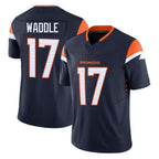 BIPIHUC D.Broncos #17 Jaylen Waddle Player Navy Limited Vapor F.U.S.E. Home Game Stitched Jerseys