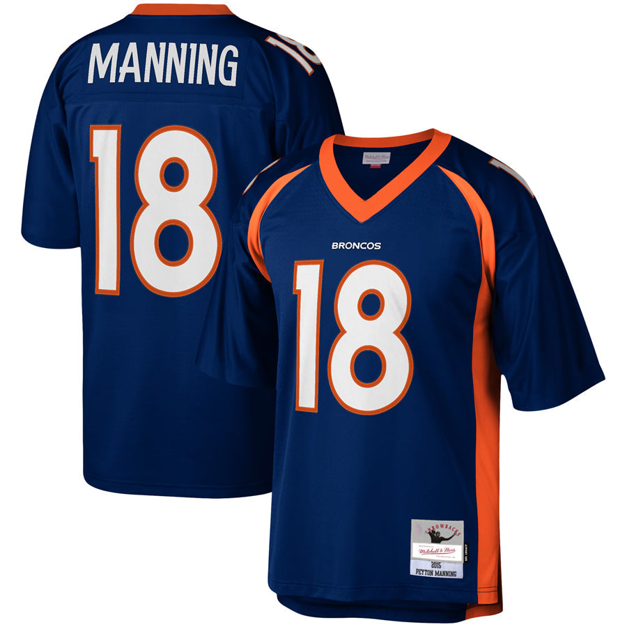 BIPIHUC D.Broncos #18 Peyton Manning Player Mitchell & Ness Navy Legacy Replica Stitched  Jerseys