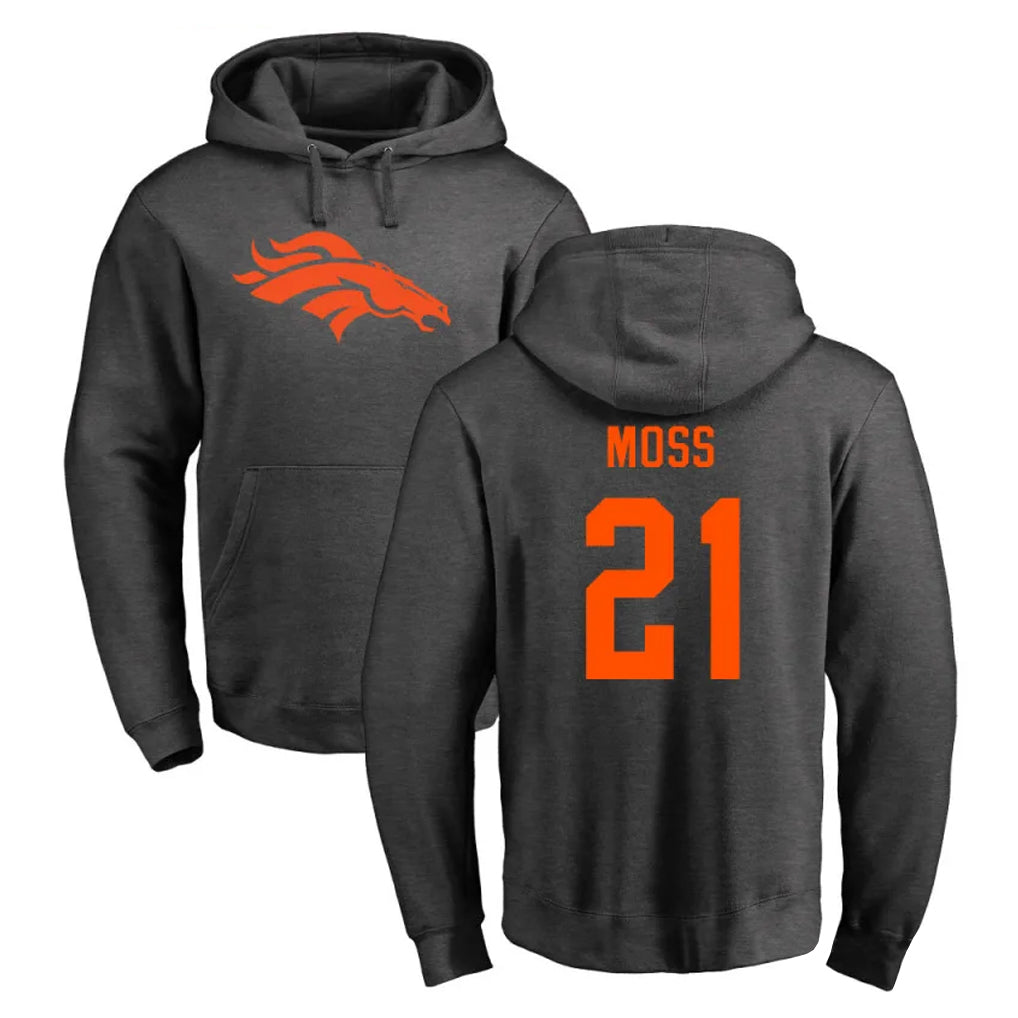 BIPIHUC D.Broncos #21 Riley Moss Player Ash One Color Pullover Hoodie Limited Stitched Jerseys
