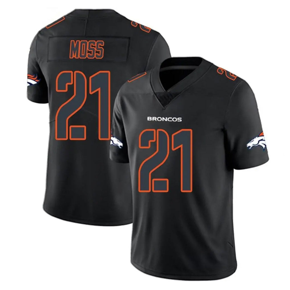 BIPIHUC D.Broncos #21 Riley Moss Player Black Impact Limited Game Stitched Jerseys