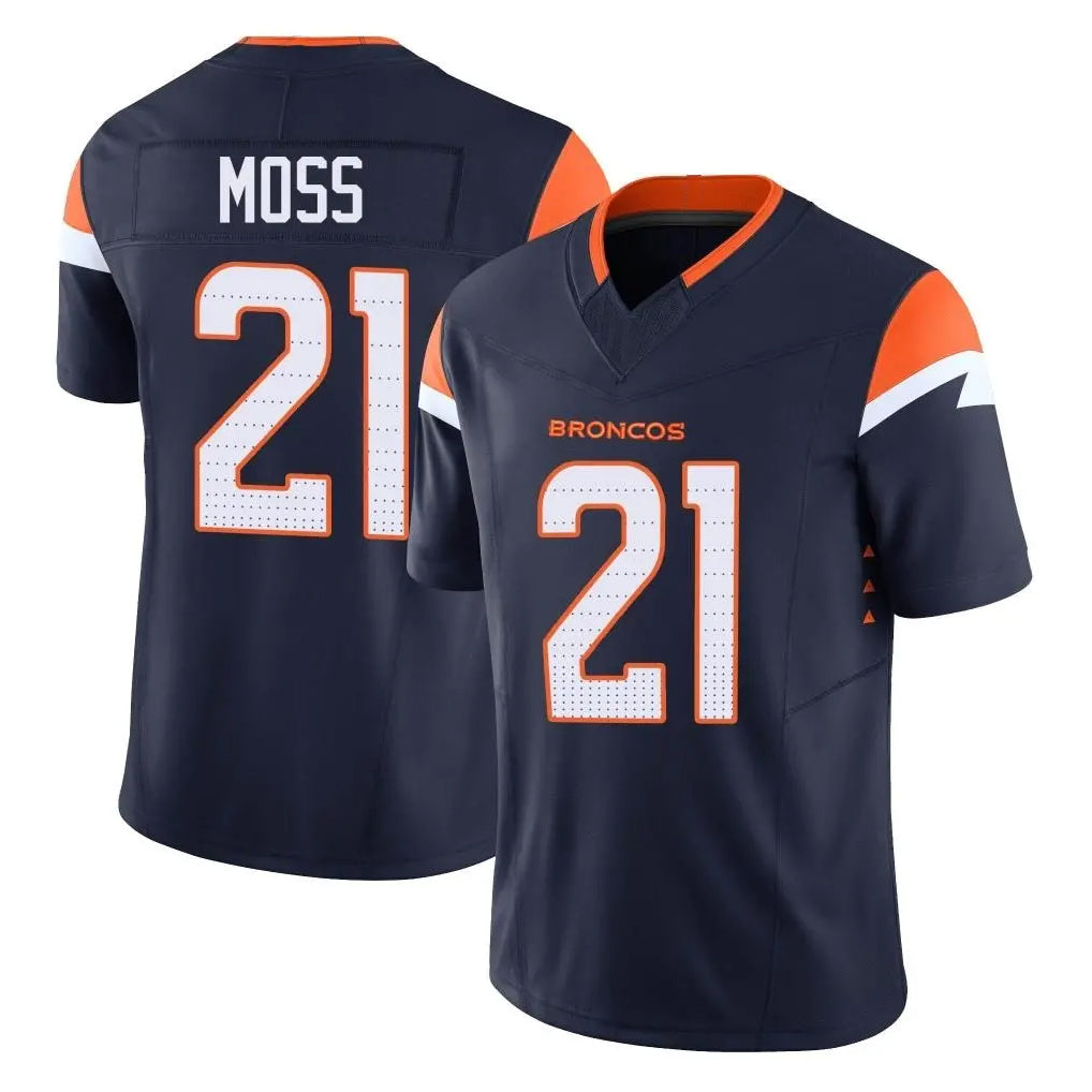 BIPIHUC D.Broncos #21 Riley Moss Player Navy Limited Vapor F.U.S.E. Home Game Stitched Jerseys