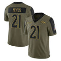 BIPIHUC D.Broncos #21 Riley Moss Player Olive Salute To Service Limited Game Stitched Jerseys