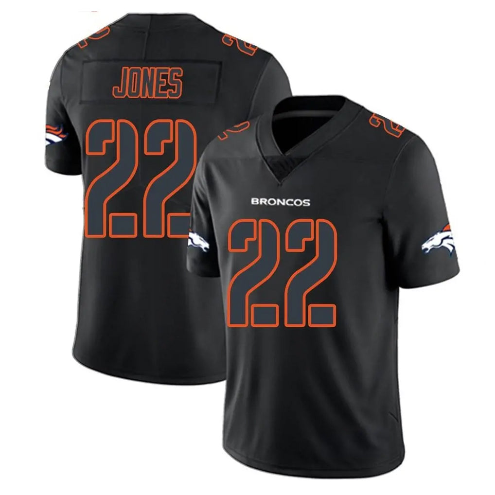 BIPIHUC D.Broncos #22 Brandon Jones Player Black Impact Limited Game Stitched Jerseys