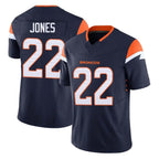 BIPIHUC D.Broncos #22 Brandon Jones Player Navy Limited Vapor F.U.S.E. Home Game Stitched Jerseys