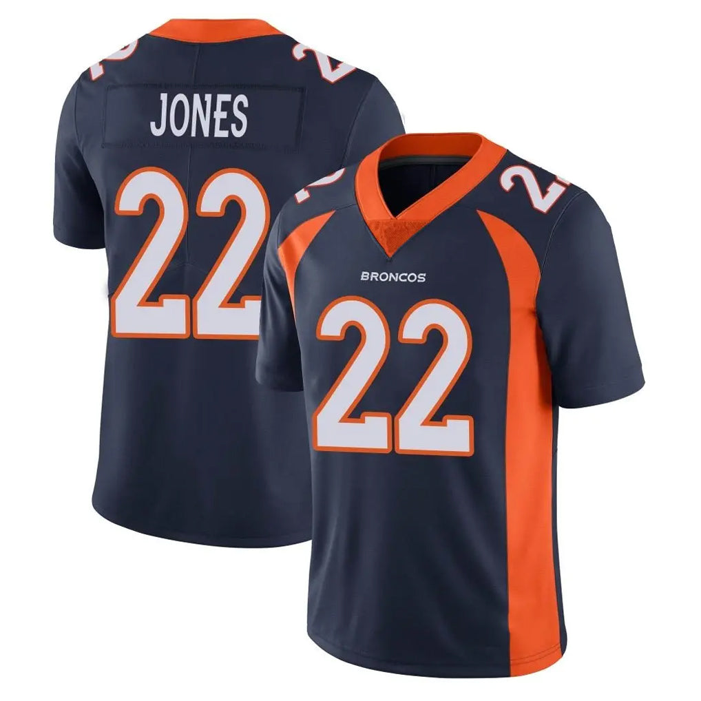 BIPIHUC D.Broncos #22 Brandon Jones Player Navy Vapor Untouchable Limited Game Stitched Jerseys