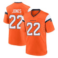 BIPIHUC D.Broncos #22 Brandon Jones Player Orange Home Game Stitched Jerseys